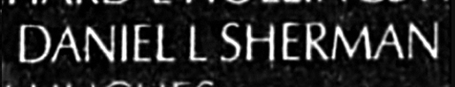 Sherman's name inscribed on the Wall
